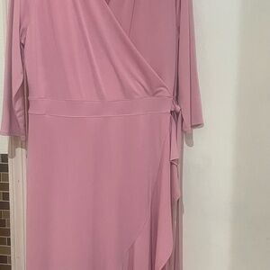 Elegant Pink Wrap Dress